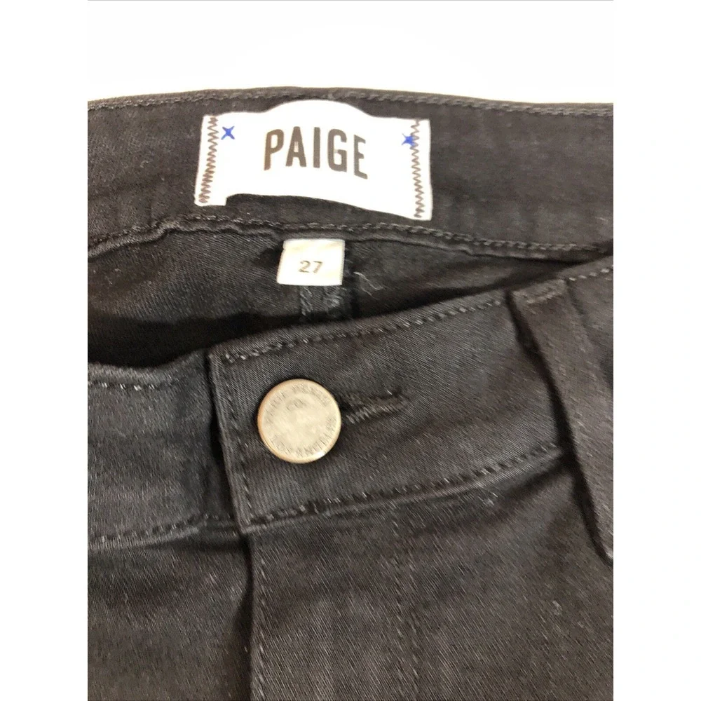 Paige Jeans Women's‎ Size 27 Black Denim Verdugo Ankle Distressed Mid Rise